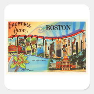Sticker Carré Souvenir de Vintage voyage de Boston #2 le