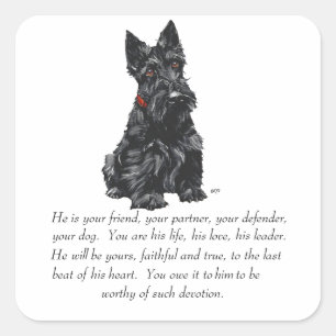 Sticker Carré Souvenir du Scottish Terrier