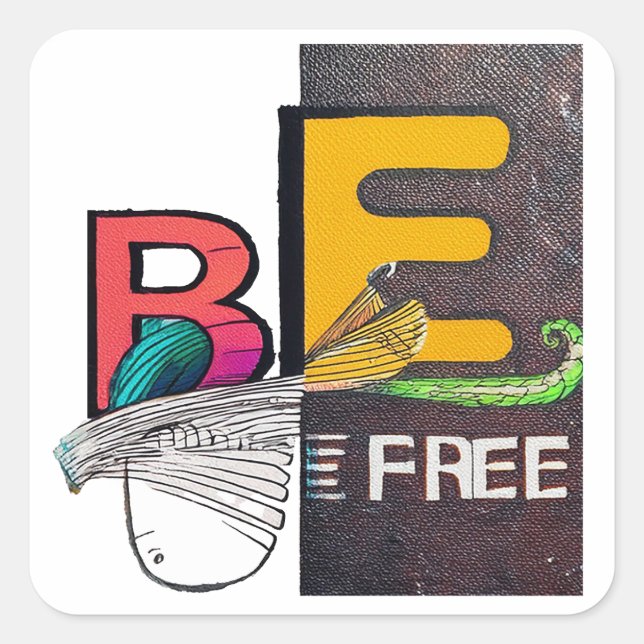 Sticker Carré Soyez libre (Devant)