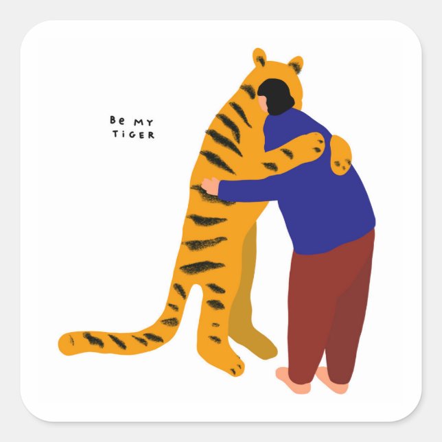 Sticker Carré Soyez mon tigre (Devant)