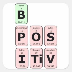 Sticker Carré Soyez positif Citation de science amusante