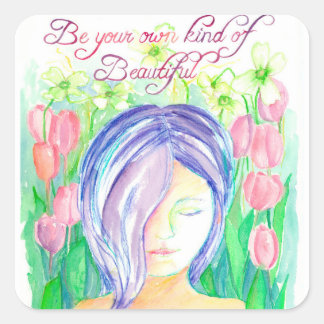 Sticker Carré Soyez votre propre genre de belles filles mots pos
