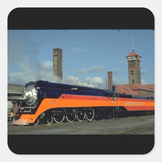 Sticker Carré SP 4-8-4 "Daylight" locomotive #4449_Trains (Devant)