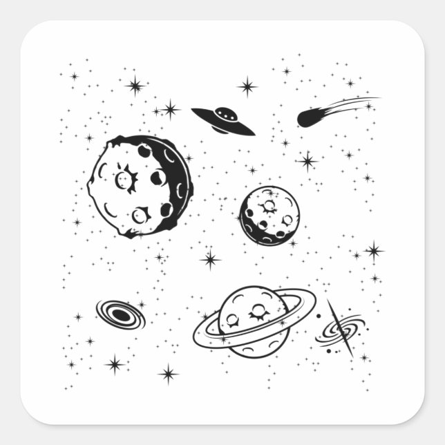 Sticker Carré Space Lover Adult Astronomy Hobby Outer Space (Devant)