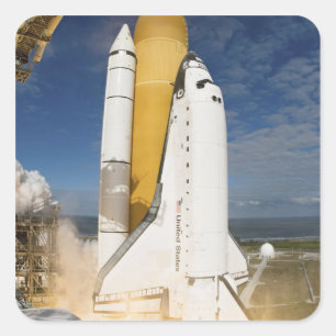 Sticker Carré Space Shuttle Atlantis se lève sur 12