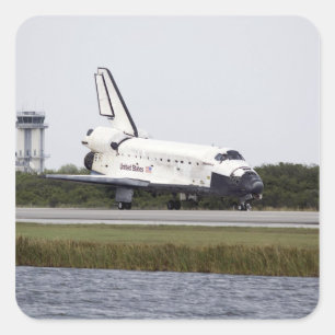 Sticker Carré Space Shuttle Discovery sur la piste
