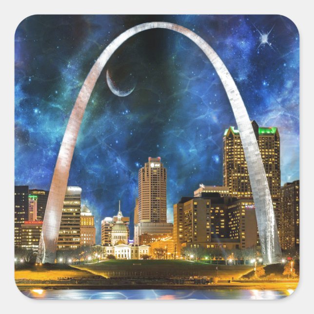Sticker Carré Spacey St. Louis Skyline (Devant)