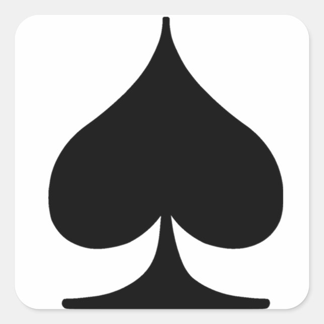 Sticker Carré Spade de la suite Poker (Devant)