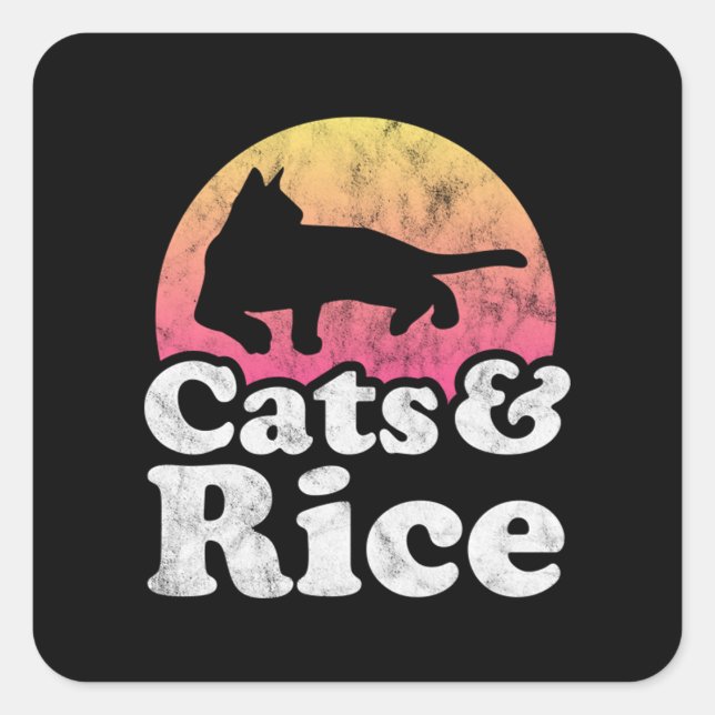Sticker Carré Spaghetti pour manger des chats 48 (Devant)