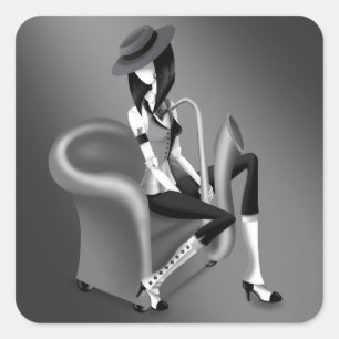 Sticker Carré "Speakeasy" - Inspiré par le jazz