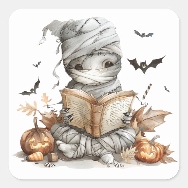Sticker Carré Spells & Stories - Mummy Envelope Seals (Devant)