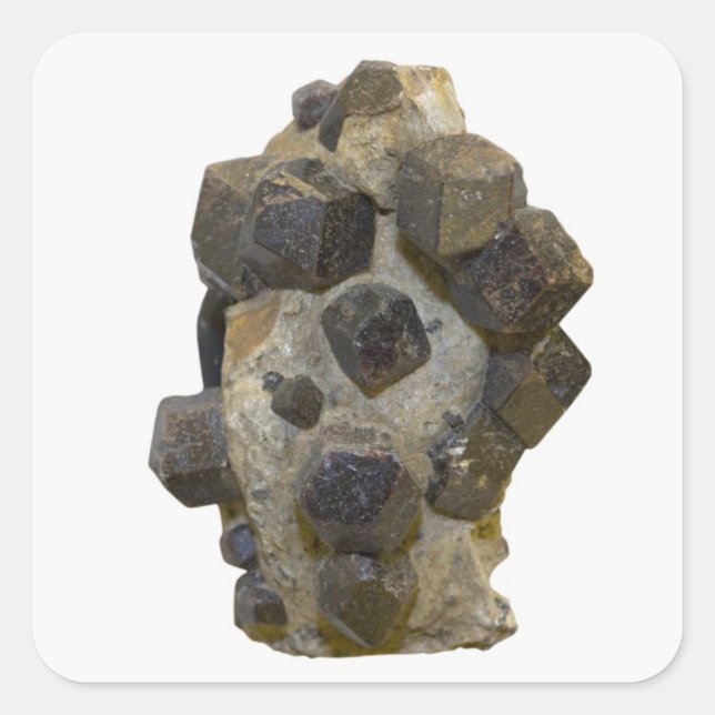 Sticker Carré Spessartite dans la matrice (Devant)