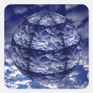 Sticker Carré Sphère 3D de nuage abstrait
