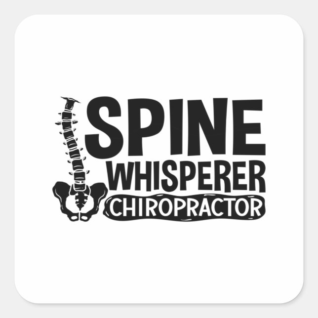Sticker Carré Spine Whisperer Chiropractic Chiropractor Chiro (Devant)