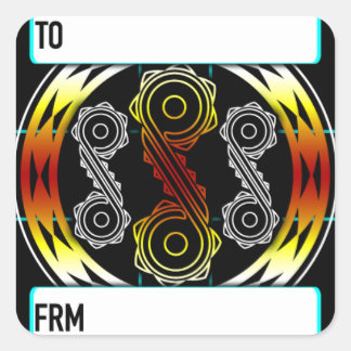 Sticker Carré Spirales et diamants en starburgh