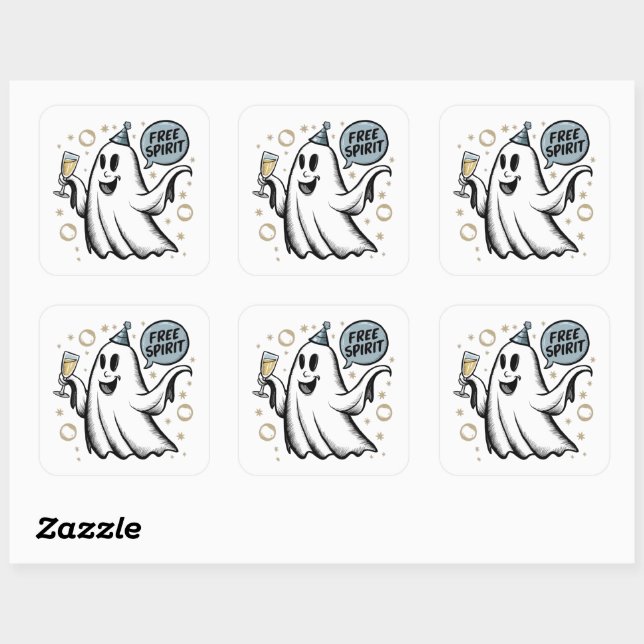 Sticker Carré Spirit Ghost (Feuille)