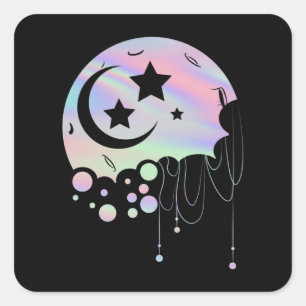 Sticker Carré Spiritual Pastel Goth Kawaii Moon