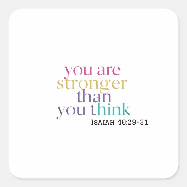 Sticker Carré Spirituellement Fort Vous Êtes Plus Qu'Un Conquéra (Devant)