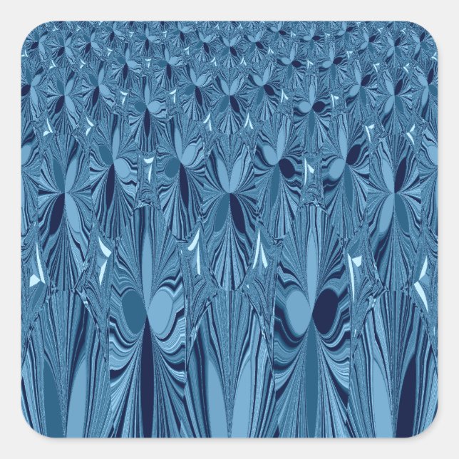 Sticker Carré Splendeur céleste : Design Rose bleu Iridescente (Devant)