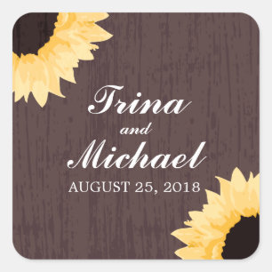 Sticker Carré Splendeur de tournesol russe   MARIAGE