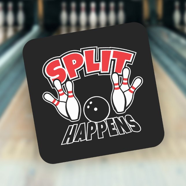 Sticker Carré Split Happens Bowling (Créateur téléchargé)