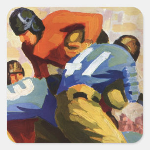 Sticker Carré Sports Anciens, Joueurs de Football dans un Match