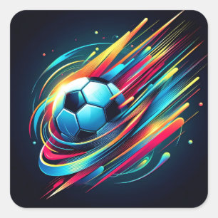 Sticker Carré Sports de football cybernétique futuristes à grand