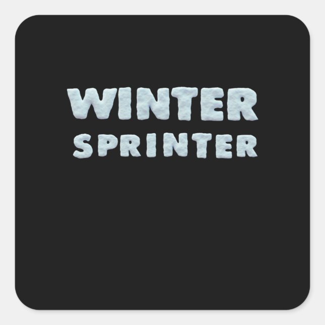 Sticker Carré Sports d'hiver - Sprinter d'hiver - Chemise de ski (Devant)