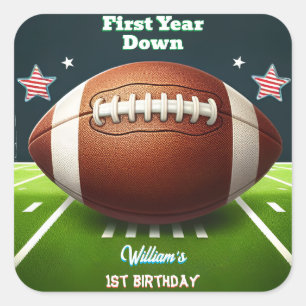 Sticker Carré Sports enfants garçons billet Football 1er anniver