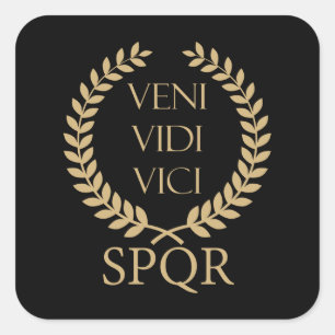Sticker Carré SPQR : Veni, Vidi, Vici