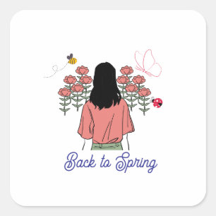 Sticker Carré Spring Bloom