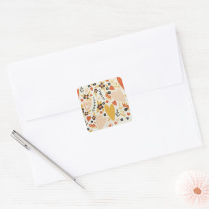 Sticker Carré Spring Love Heart Floral Garden