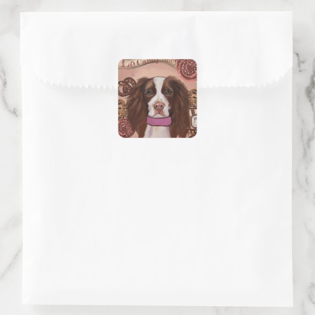 Sticker Carré Springer Spaniel Anglais    (Sac)