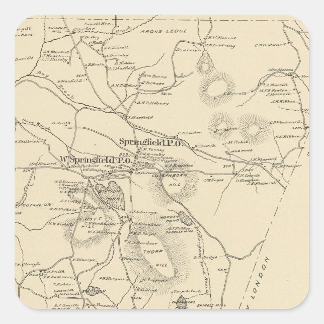 Sticker Carré Springfield, Sullivan Co (Devant)