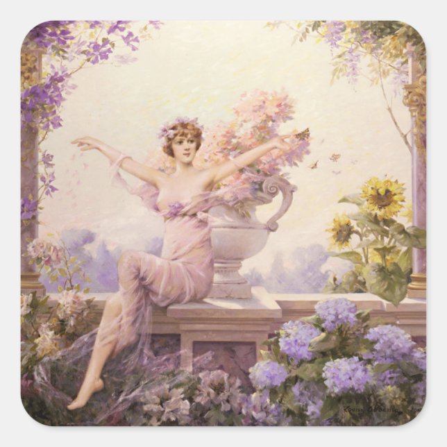 Sticker Carré Sprite Florale (Devant)