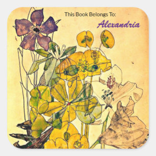 Sticker Carré Spurge avec Yham par Charles Mackintosh