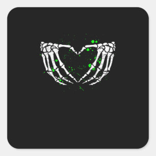Sticker Carré Squelette Coeur de la main Costume Halloween
