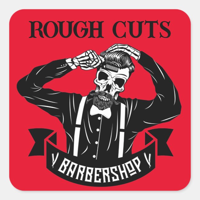 Sticker Carré Squelette élégant Personnaliser (Devant)