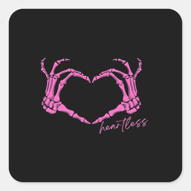 Sticker Carré Squelette insensible mains Classique (Devant)