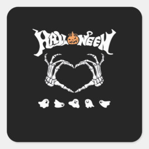 Sticker Carré Squelette main avec, Halloween Design
