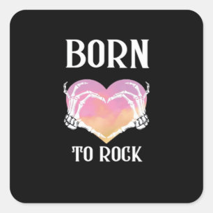 Sticker Carré Squelette Mains Graphisme Coeur Pour Classique