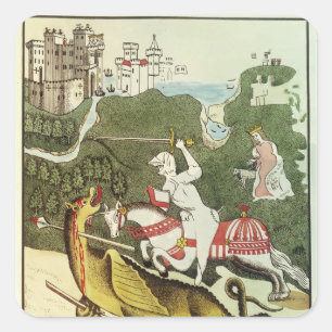 Sticker Carré St George et le dragon