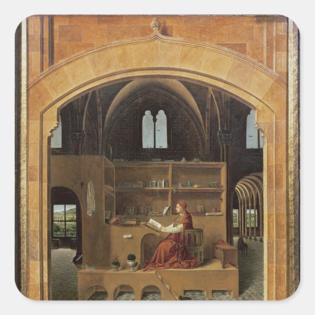 Sticker Carré St. Jérôme dans son étude, c.1475 (Devant)