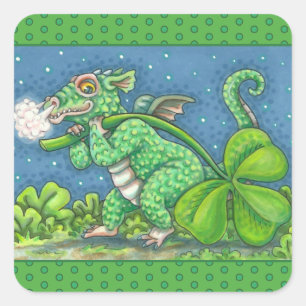 STICKER CARRÉ ST. LE JOUR DE PATRICK PETIT IMAGINAIRE DRAGON IRL