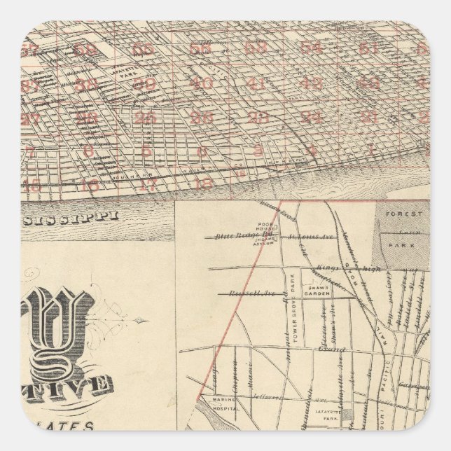 Sticker Carré St. Louis, Missouri (Devant)