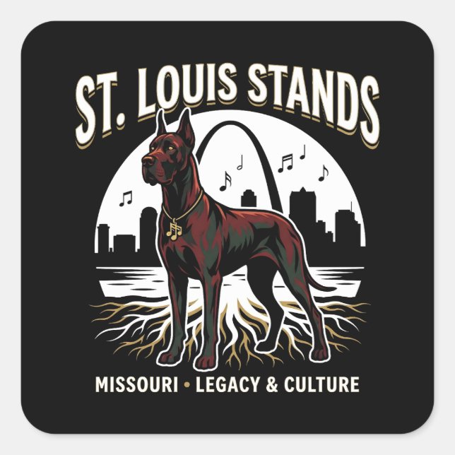 Sticker Carré St. Louis Stands Great Dane Cultural Legacy Art (Devant)