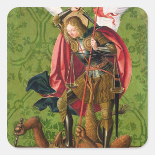 Sticker Carré St. Michael tuer le dragon