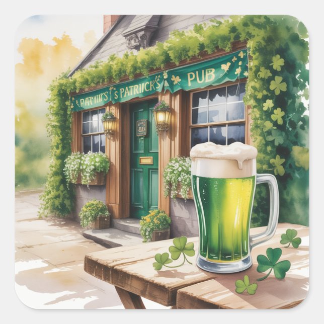Sticker Carré St Patrick’s Day Bar Pub Party (Devant)