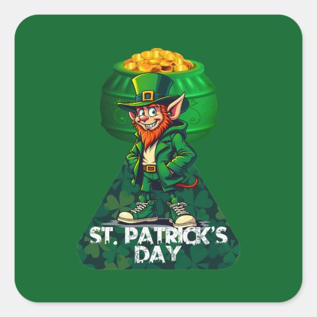 Sticker Carré St Patrick’s Day Pot of Gold - Autocolante (Devant)