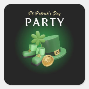 Sticker Carré St. Patricks Day Lucky Irish -Funny Lucky Irish